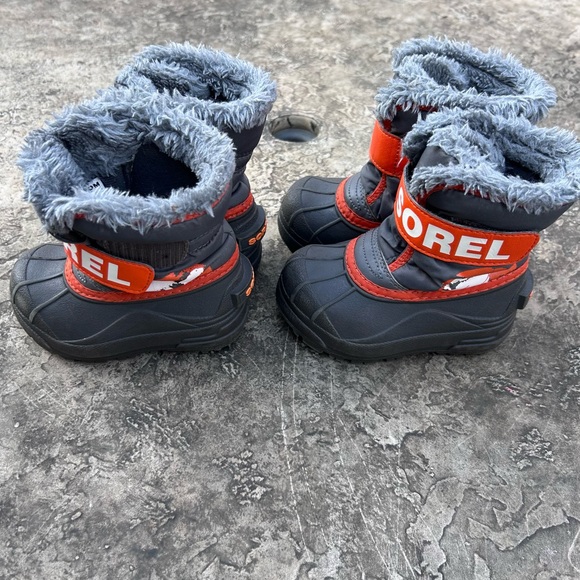 SOREL Toddler Winter Boots | Waterproof Winter Snow Boots | Grey Orange | Size 7 - Picture 3 of 16